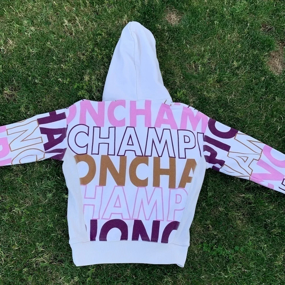 Champion Women’s Reverse Weave All-Over Print Hoodie Sweatshirt S